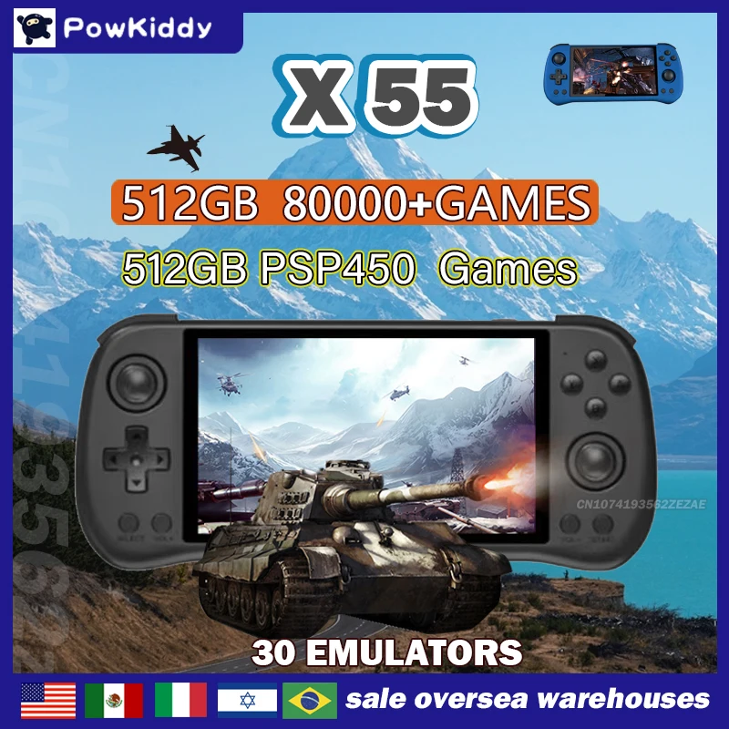 80000Games 512G POWKIDDY X55 5 - Gaming Console X55 review and price
