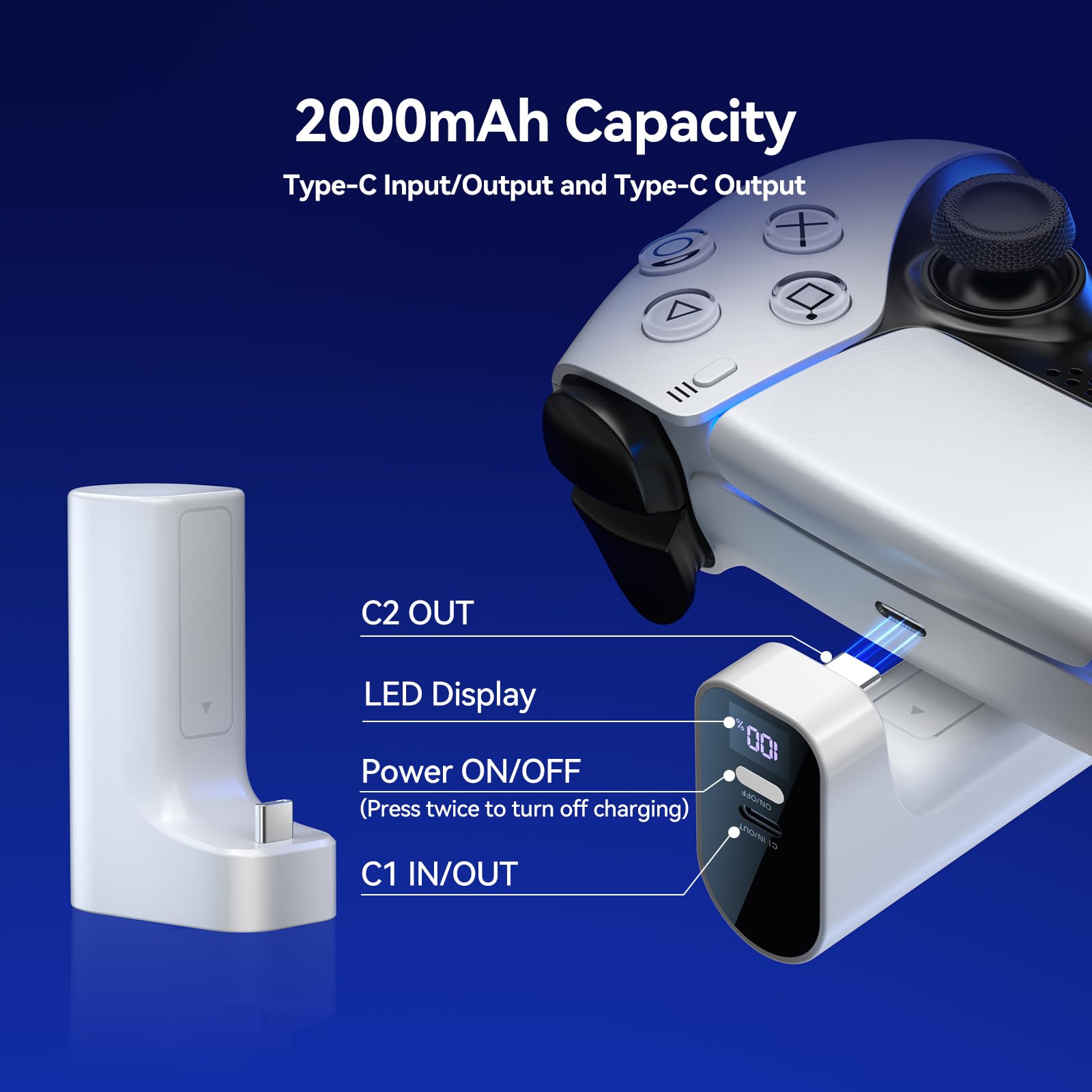 Charger for PS5 Controller, Ba - Gaming Console Power Bank review and price