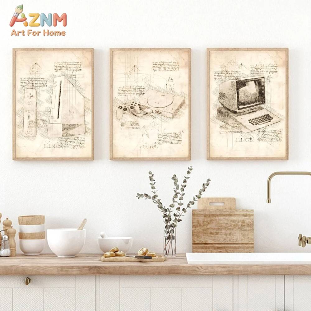 AZNM Vintage Game Console Sket - Gaming Console Room review and price
