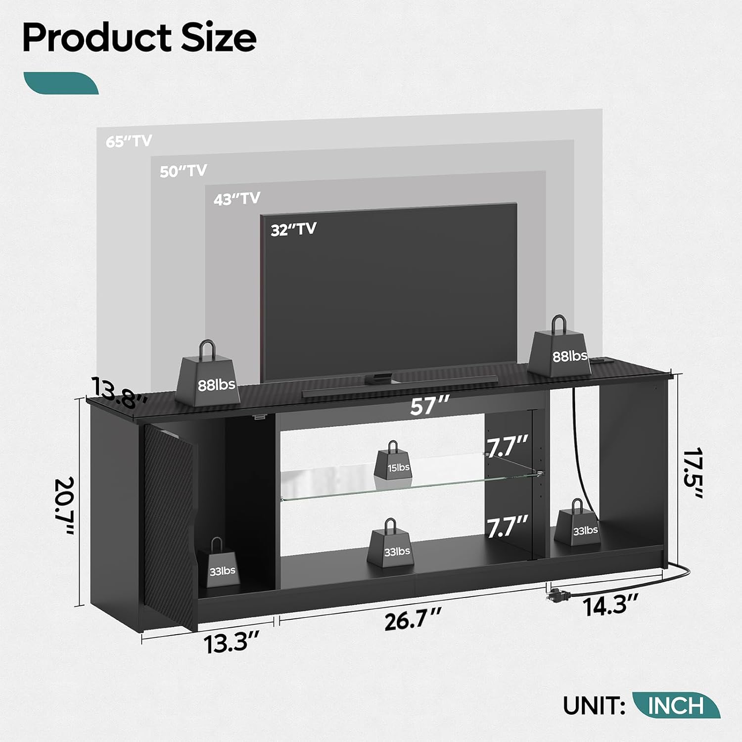 TV Stand with Power Outlets Ga - Gaming Console Room review and price