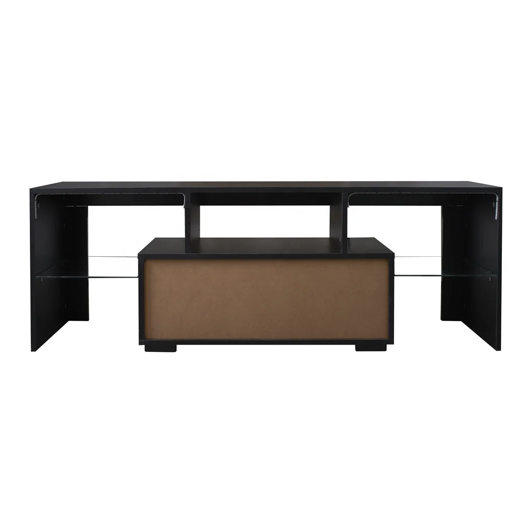 #Black TV Stand with LED RGB L - Gaming Console Room review and price