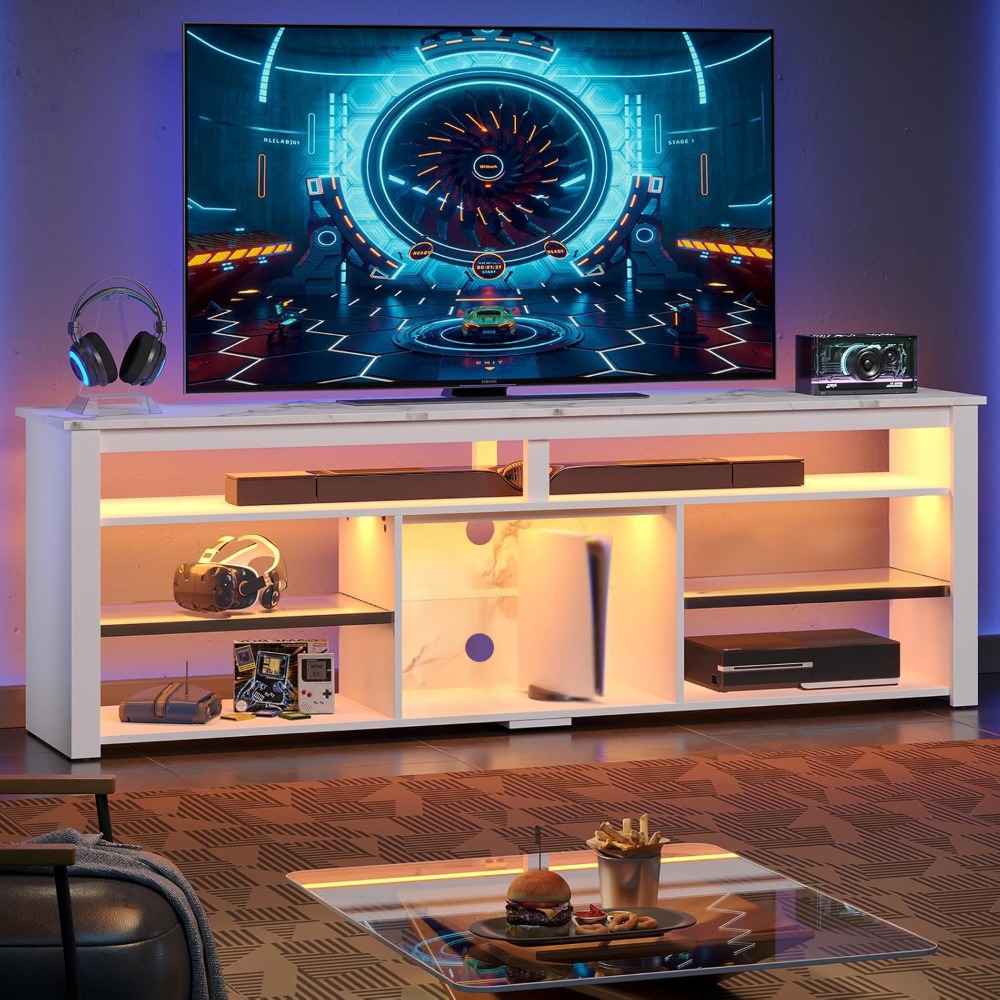 TV Stand for 75 inch TV, Tall  - Gaming Console Room review and price