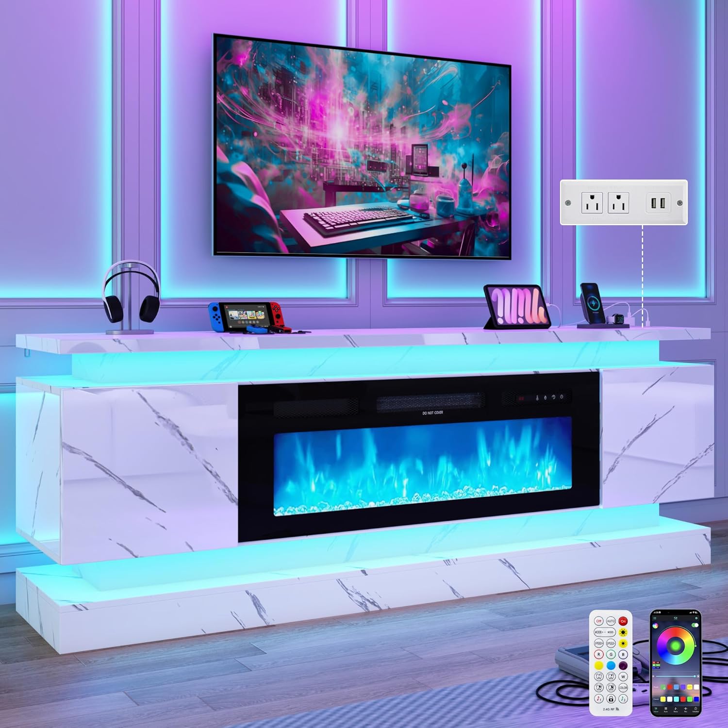 71IN LED TV Stands w/40 inch F - Gaming Console Room review and price