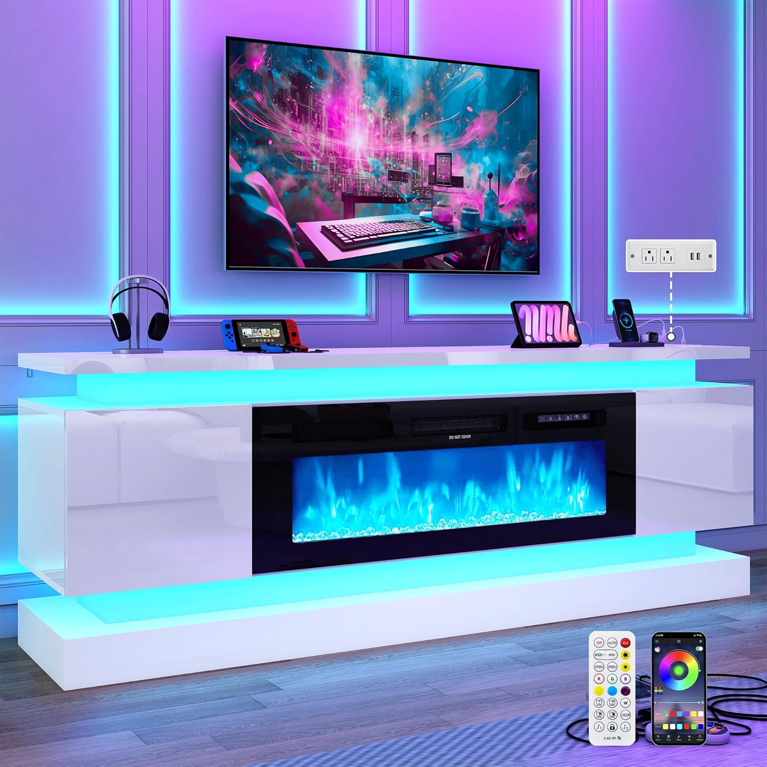 71IN LED TV Stands w/40 inch F - Gaming Console Room review and price