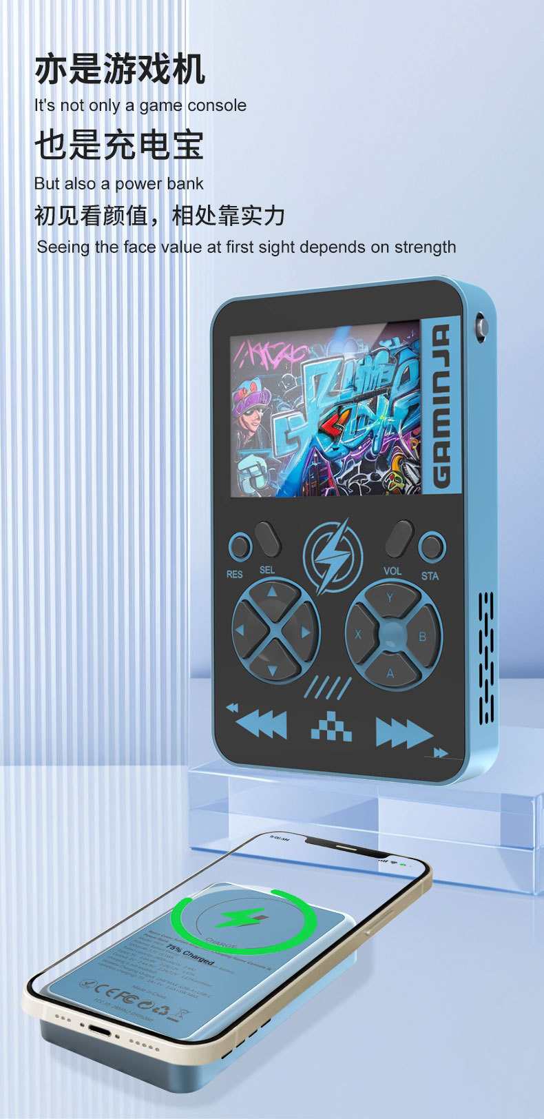 2 in 1 Retro Handheld Game Con - Gaming Console Power Bank review and price
